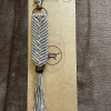 Handcrafted Knotted Natural Macrame Cotton Key Chain with lobster clasp WHITES