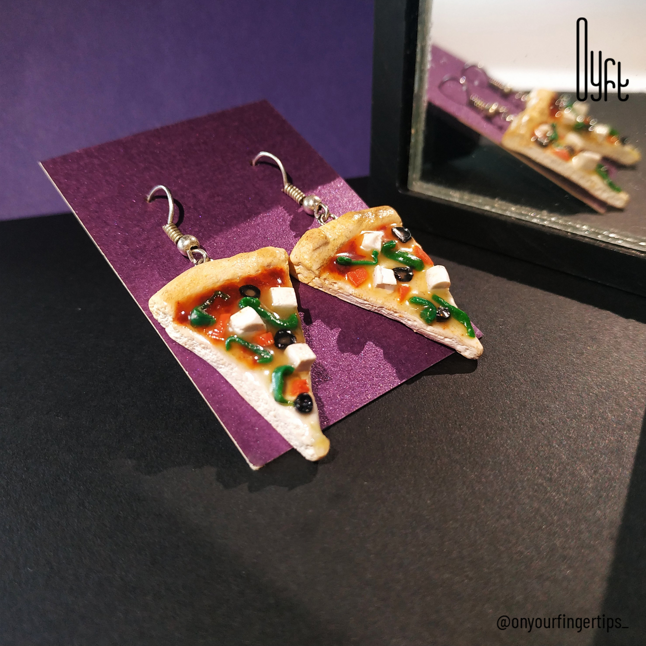 Miniature Pizza Slice – Earrings