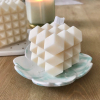 Spike Cube Sculpted Pastel Aroma Candle – Set of 3