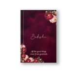 Maroon Floral Personalized Hard Bound Notebook/Journal