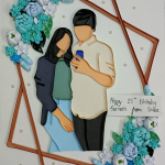 Quilling couple photo frame.