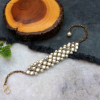 Kundan-Marsala Stone and Pearl Bracelet
