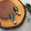 Green Glass Dangler Earrings