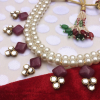 Pink Stone and Kundan Necklace With Chain