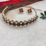 Kundan-Marsala Stone Choker Necklace Set