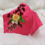 Hand embroidered cotton mask 6