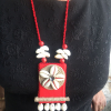 BLACK – RED COMBINATION NECKPIECE WITH EARRINGS SET
