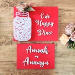 Our Happy Place Mason Jar Nameplate