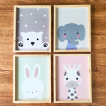 Wall Décor-Zoo Pinewood Wall Frame Set of 4