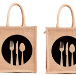Jute Bag – Fork Spoon Print Combo