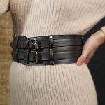 Black Dual buckle waist belt