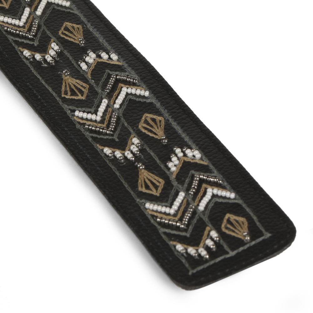 Dhaka Hand embroidered black Bust/waist belt