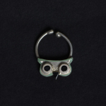 Owl Sterling Silver Hand Painted Septum Nose Pin