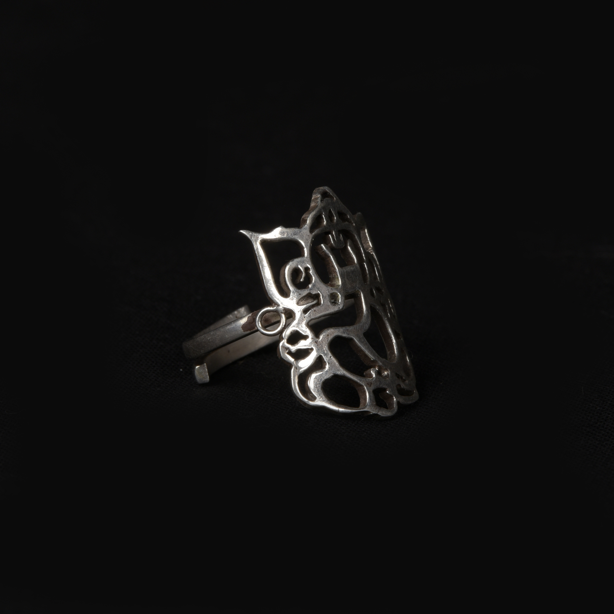 Ganesha hand carved sterling silver ring