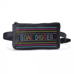 Goal digger Black Hand Embroidered Waist Belt Bag