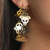 Eye Brass Round Chain Stud Earring