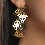 Hamsa Brass Hoops