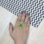 Madhu Bani Hand Painted Sterling Silver Ring