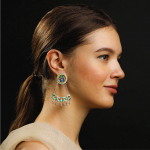 Pichwai sterling silver earring