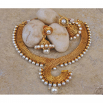 ANTIQUE PEARL NECKLACE SET WITH JHUMKAS