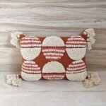 Rust and Ivory Tufted Designer Cushion cover