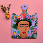 Frida Kahlo  in her  Garden of Bliss  Mdf Wall Platter Art