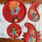 Wall plate set in heavy Kundan Embellishments – Resin Finish