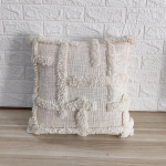Ivory hand tufted Cotton cushion cover