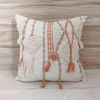 Beige Cream Hand Embroidered Natural Cotton Cushion Cover
