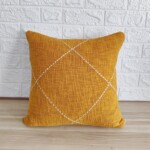 Mustard Yellow Kantha Cotton cushion cover