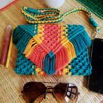 Multi Color Blue+yellow+pink Sling Bag
