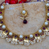 PEARL PAAN TEMPLE NECKLACE SET WITH JHUMKAS