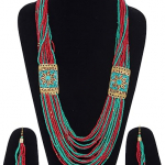 Pearls Jewelry Design Set Meenakari Work Women and Girls with Earring (Multicolor)