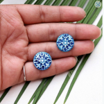 The ocean Blue Round earrings.