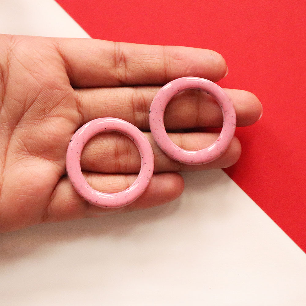 Pink Ring Earrings