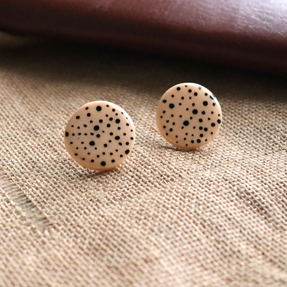 The Cream Polka Dot Earrings