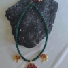 Green Kemp stone and Red Beads Jewellery set