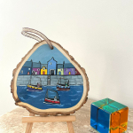 Painted Wood slices # The River Boats