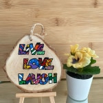Painted Wood slices # Live Love Laugh