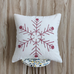 Snowflake-2 Hand Embroidered Cushion Cover
