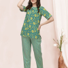 Mango Yellow Handblock Printed Cotton Pajama Suit Set