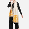Pure Khadi Black Color Floral Embroidered stole or Dupatta