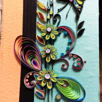 Quilled Flowers And Butterfly