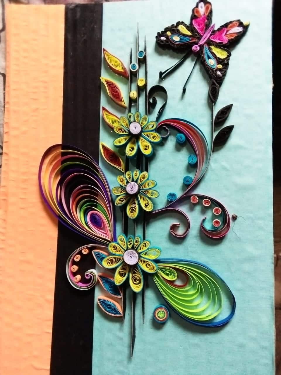 Quilled Flowers And Butterfly