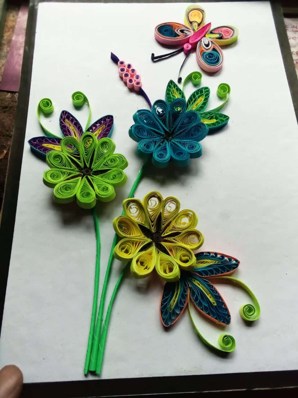 Quilled Flowers with Butterfly