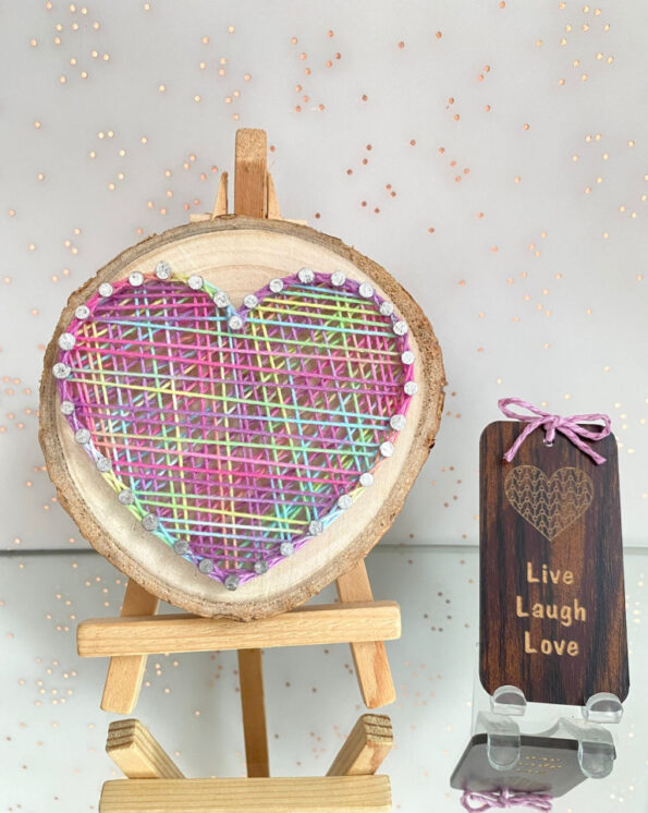 Rainbow Heart String Art