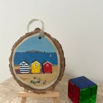 Painted Wood slices # The Beach Side
