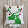 Christmas Trees Hand Embroidered Cushion Cover