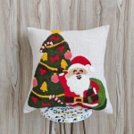 Cute Santa Claus Hand Embroidered Cushion Cover-1