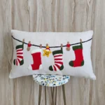 Celebrating Christmas Hand Embroidered Lumbar Cushion Cover